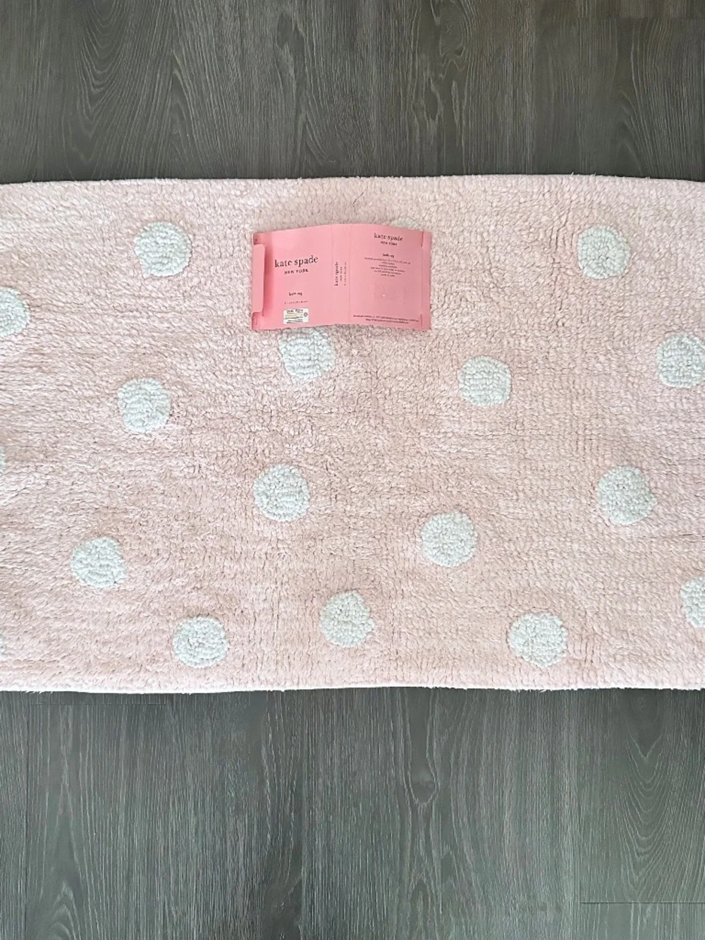 kate spade New York Bath Rug Pink & White Polka Dots NEW!
